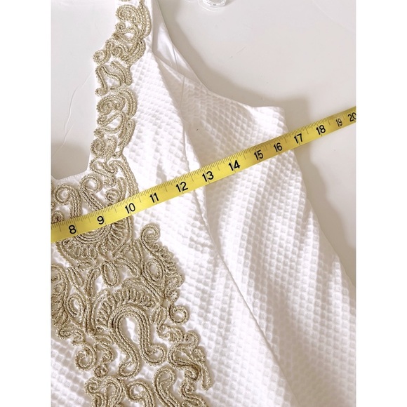 Lilly Pulitzer white Suzette sleeveless dress with gold lamé accents sz 6 - Picture 11 of 13